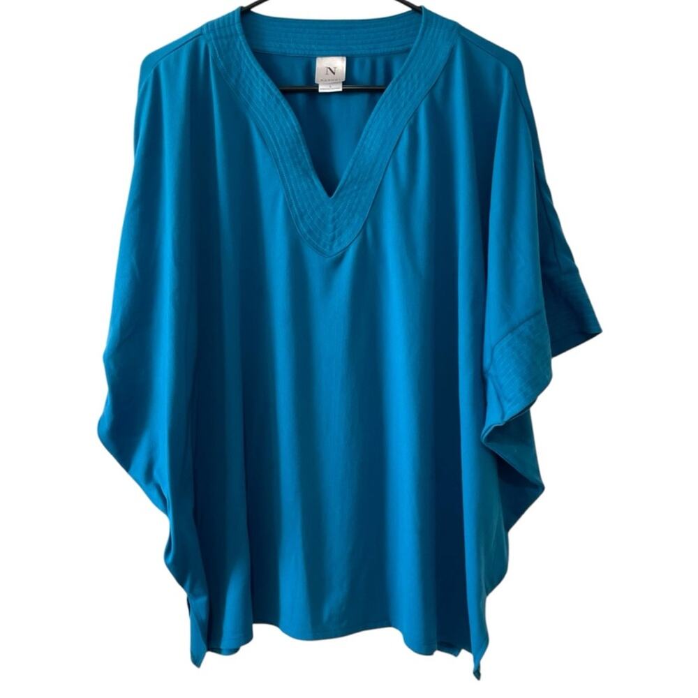 Natori Batwing Oversized Poncho Top | Teal | Large